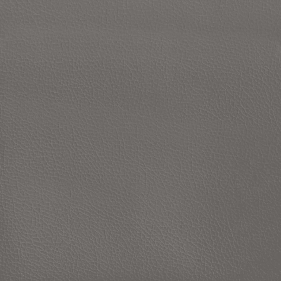 Cabecero de cuero sintético gris 147x16x78/88