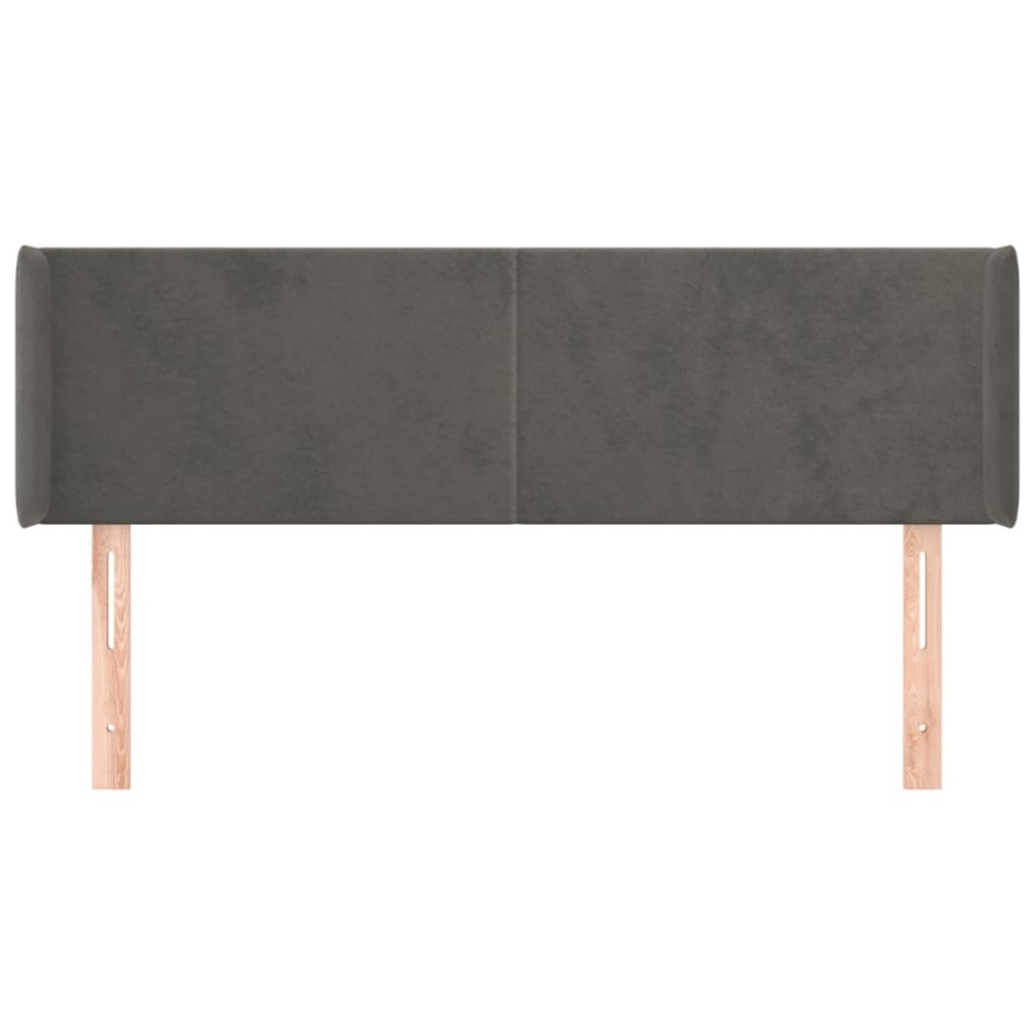 Cabecero de terciopelo gris oscuro 147x16x78/88