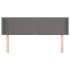 Cabecero de cuero sintético gris 147x16x78/88