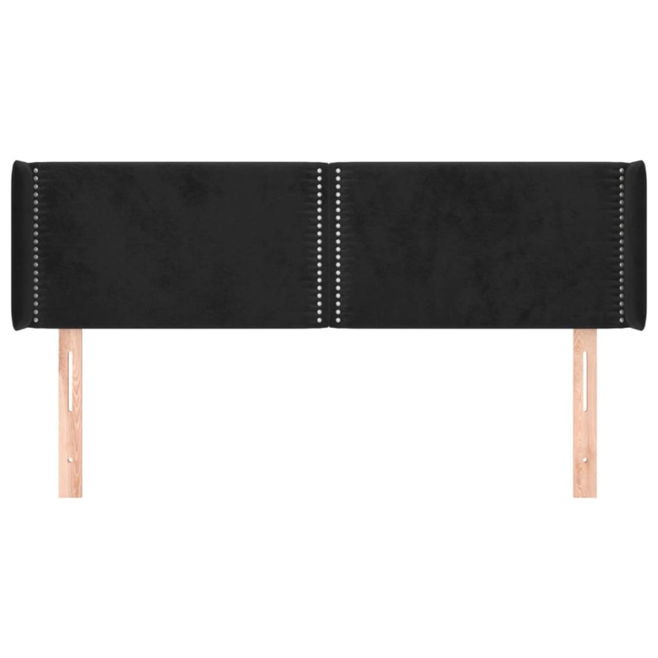 Cabecero de terciopelo negro 147x16x78/88