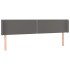 Cabecero de cuero sintético gris 183x16x78/88