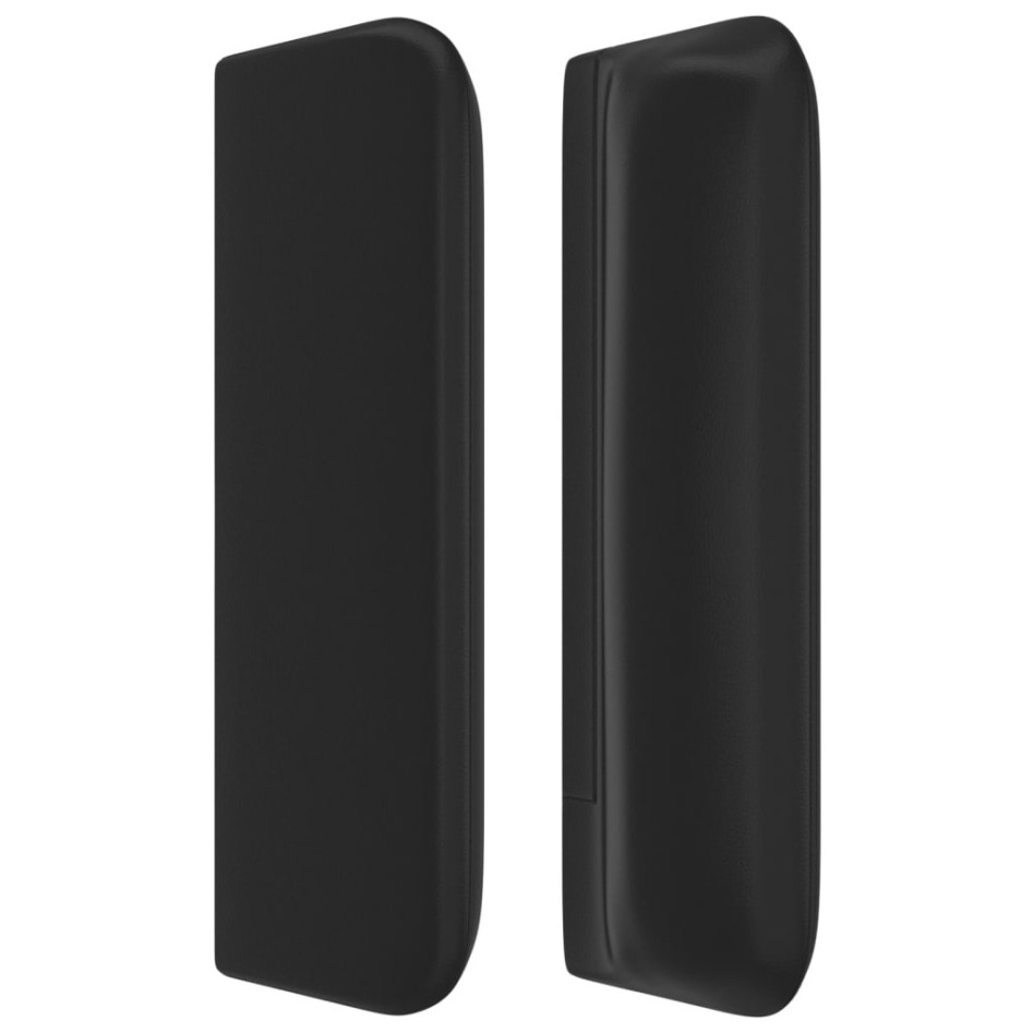 Cabecero de cuero sintético negro 183x16x78/88