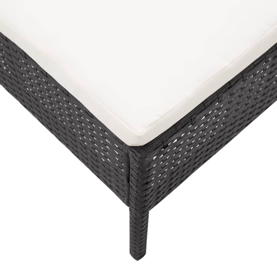 Set de muebles de jardín 3 pzas y cojines ratán sintético