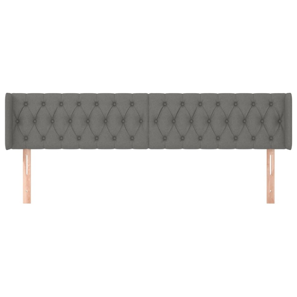 Cabecero de tela gris oscuro 203x16x78/88