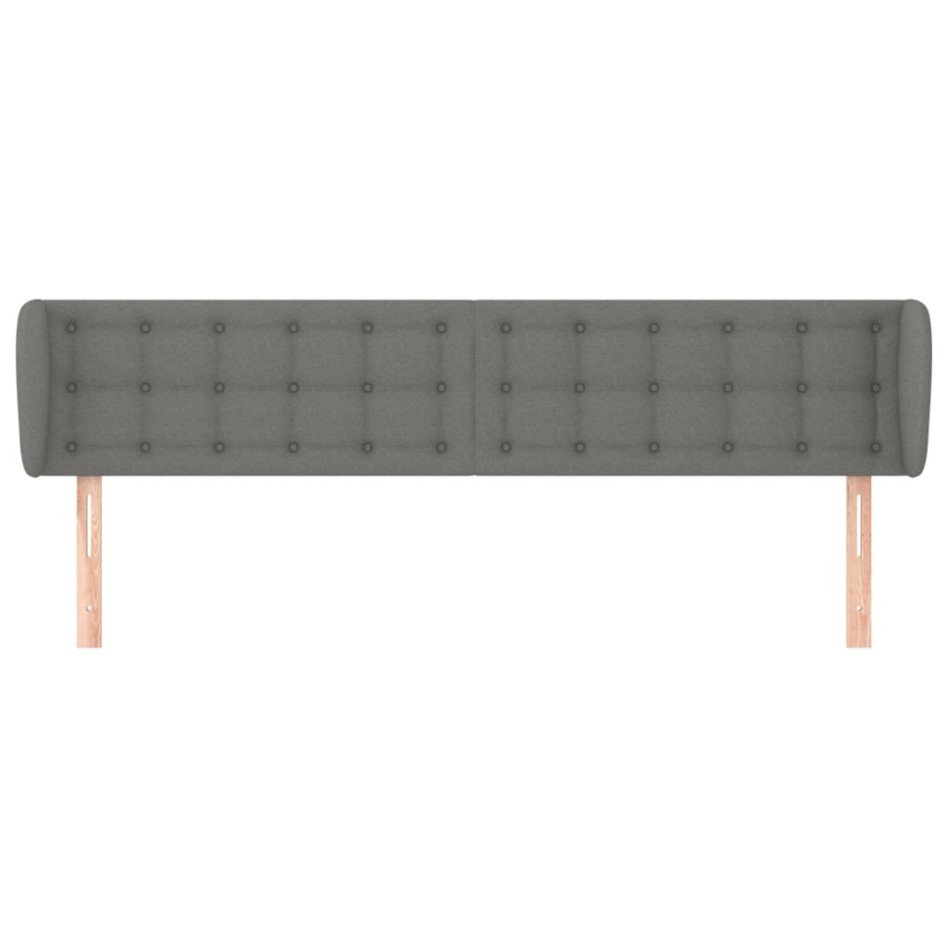 Cabecero de tela gris oscuro 163x16x78/88