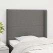 Cabecero con orejas de tela gris oscuro 83x16x118/128 cm