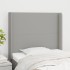Cabecero con orejas de tela gris claro 93x16x118/128