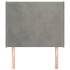 Cabecero con orejas de terciopelo gris claro 83x16x118/128