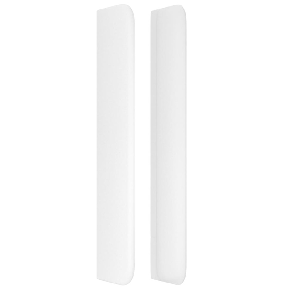 Cabecero con orejas de cuero sintético blanco 103x16x118/128