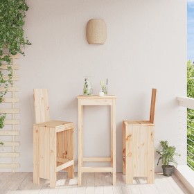 Taburetes altos de cocina 2 uds madera maciza pino 40x42x120