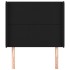 Cabecero con orejas de cuero sintético negro 83x16x118/128