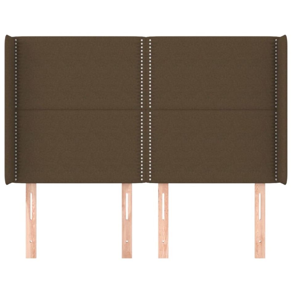 Cabecero con orejas de tela gris claro 147x16x118/128