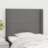 Cabecero con orejas de tela gris oscuro 83x16x118/128