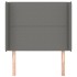 Cabecero con orejas de tela gris oscuro 83x16x118/128