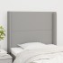 Cabecero con orejas de tela gris claro 93x16x118/128