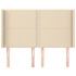 Cabecero con orejas de tela color crema 147x16x118/128