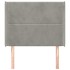 Cabecero con orejas de terciopelo gris claro 93x16x118/128