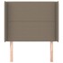 Cabecero con orejas de tela gris taupe 103x16x118/128