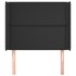 Cabecero con orejas de cuero sintético negro 83x16x118/128