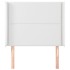 Cabecero con orejas de cuero sintético blanco 103x16x118/128