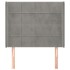 Cabecero con orejas de terciopelo gris claro 93x16x118/128