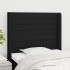 Cabecero con orejas de tela negro 83x16x118/128