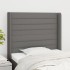 Cabecero con orejas de tela gris oscuro 103x16x118/128