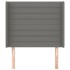 Cabecero con orejas de tela gris oscuro 103x16x118/128
