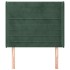 Cabecero con orejas de terciopelo verde oscuro 83x16x118/128