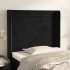 Cabecero con orejas de terciopelo negro 103x16x118/128