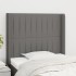 Cabecero con orejas de tela gris oscuro 83x16x118/128