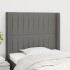 Cabecero con orejas de tela gris oscuro 93x16x118/128