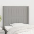 Cabecero con orejas de tela gris claro 103x16x118/128