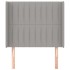 Cabecero con orejas de tela gris claro 103x16x118/128