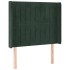 Cabecero con orejas de terciopelo verde oscuro 93x16x118/128