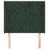 Cabecero con orejas de terciopelo verde oscuro 93x16x118/128