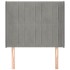 Cabecero con orejas de terciopelo gris claro 83x16x118/128