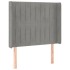 Cabecero con orejas de terciopelo gris claro 103x16x118/128