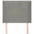 Cabecero con orejas de terciopelo gris claro 103x16x118/128