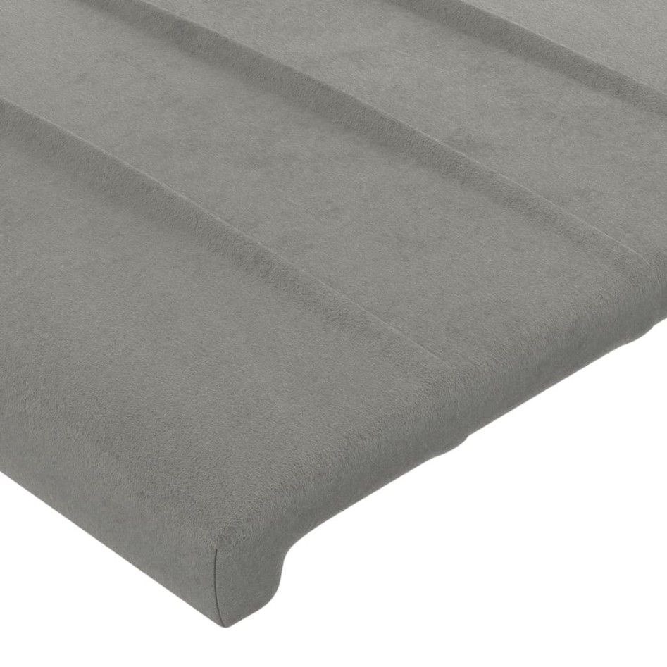 Cabecero con orejas de terciopelo gris claro 103x16x118/128