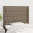 Cabecero con orejas de tela gris taupe 103x16x118/128
