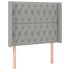 Cabecero con orejas de tela gris claro 103x16x118/128