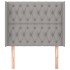 Cabecero con orejas de tela gris claro 103x16x118/128
