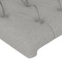 Cabecero con orejas de tela gris claro 103x16x118/128
