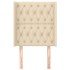 Cabecero con orejas de tela color crema 83x16x118/128