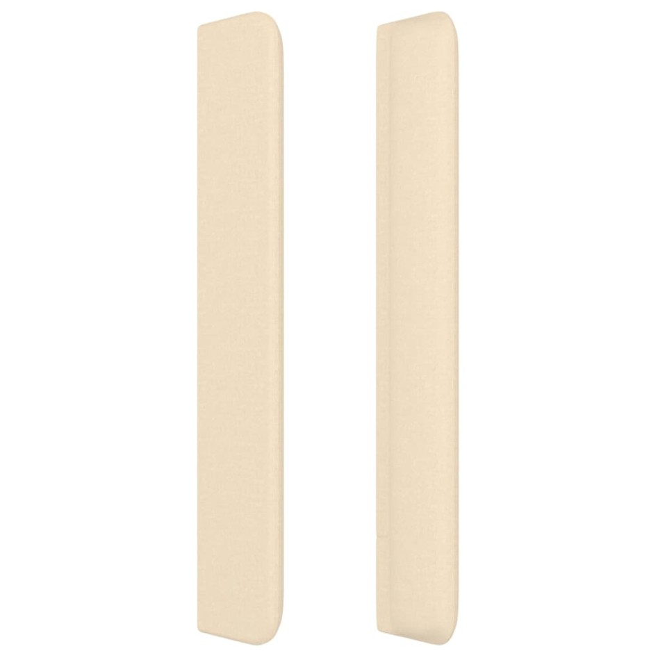 Cabecero con orejas de tela color crema 83x16x118/128