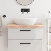Encimera de baño madera maciza sin tratar 80x60x(2-6) cm