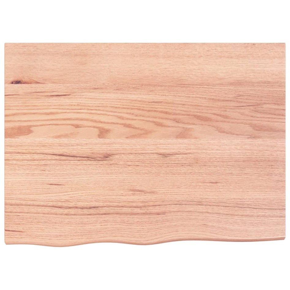 Encimera baño madera maciza tratada marrón claro 80x60x(2-6)