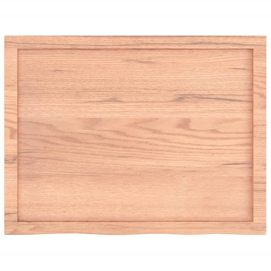 Encimera baño madera maciza tratada marrón claro 80x60x(2-6)