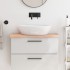 Encimera de baño madera maciza sin tratar 80x40x(2-4)